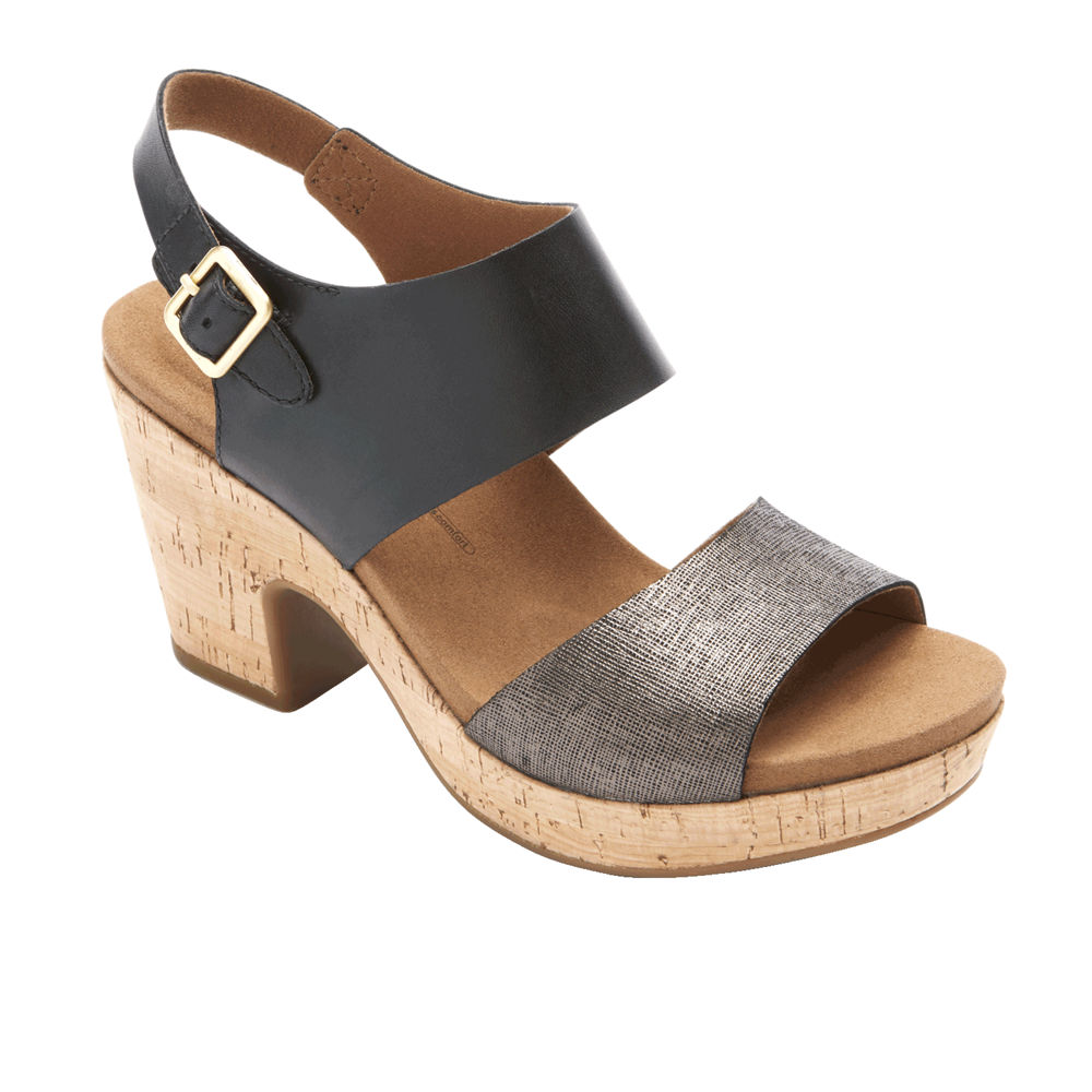 Rockport Sandaler Dame Svart - Vivianne 2 Part - YOAX31782